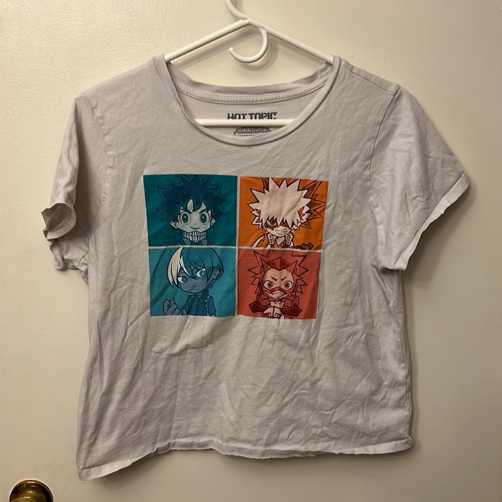 Hot Topic My Hero Academia Crop T-shirt White Size 0